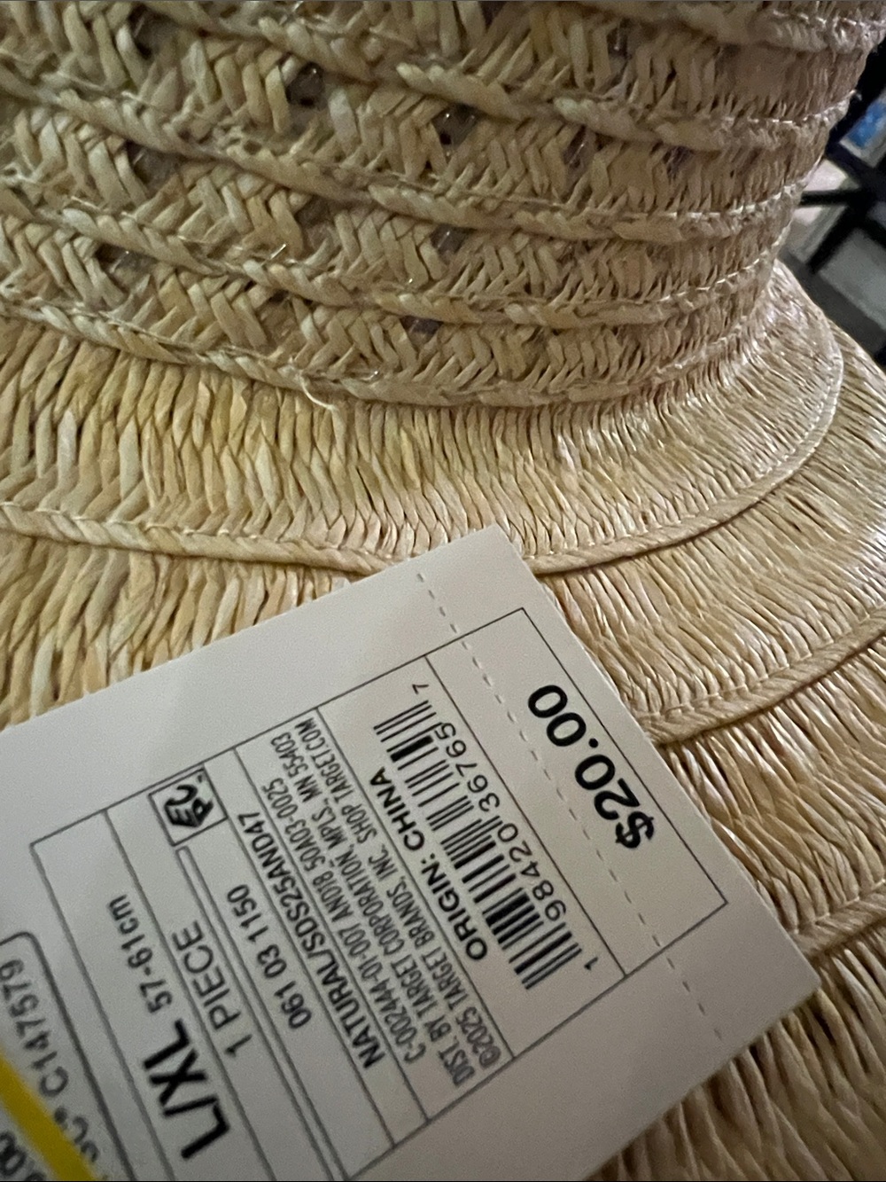A New Day Wide Brim Straw Hat Adjustable NWT Beach Sun Hat Womens sz L/XL - Picture 5 of 7